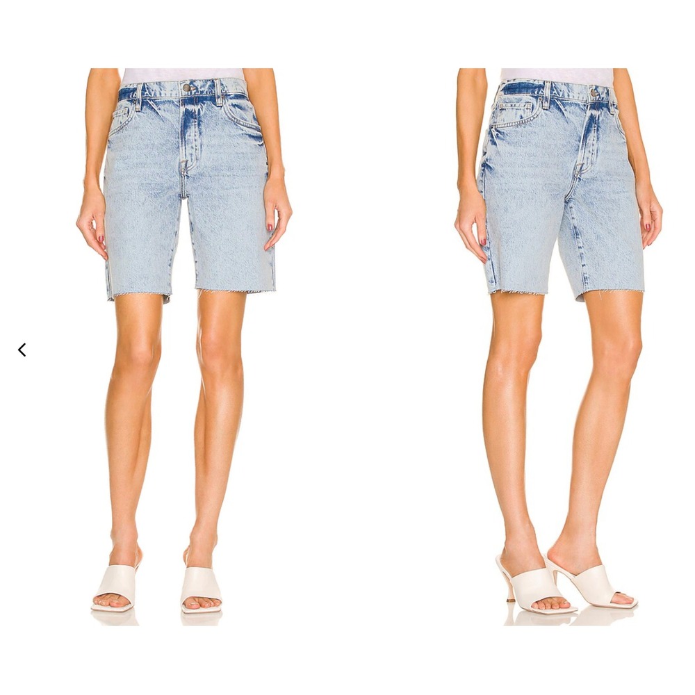 Frame Denim Le Slouch Bermuda in Richlake Women 29 Raw Hem Button Fly NWT $188